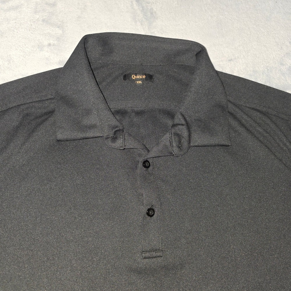 Quince Mens Recycled Performance Stretch Commuter Polo Black XXL